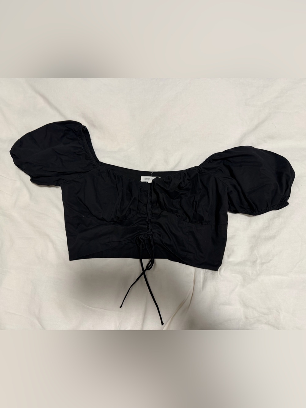 Cotton Candy Black Off-Shoulder Top